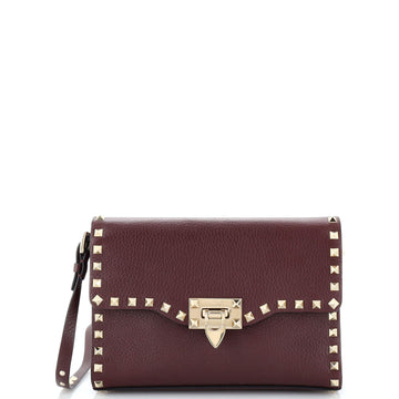 Valentino Garavani Rockstud Flip Lock Flap Bag Leather Medium