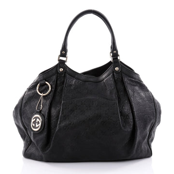 Gucci Sukey Tote Guccissima Leather Large Black 2491401