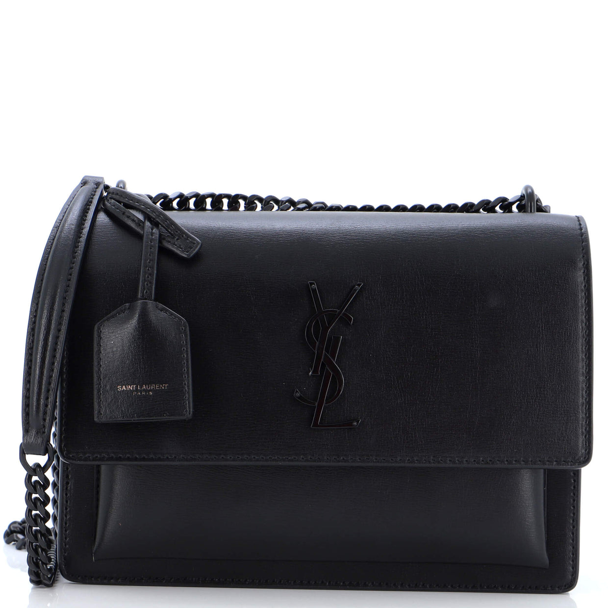 Saint Laurent Sunset Crossbody Bag Leather Medium Black 2491471