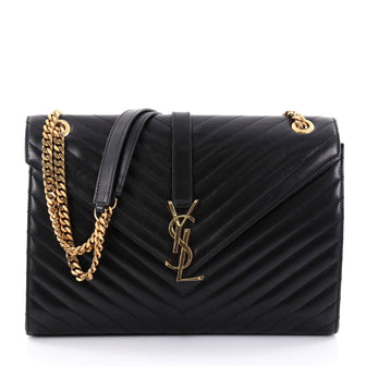 Saint Laurent Classic Monogram Satchel Matelasse Chevron black 2491501