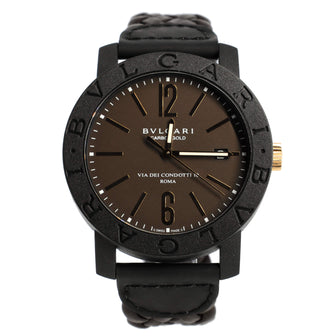 Bvlgari Bvlgari Via De Condotti Automatic Watch Carbon and Leather 40