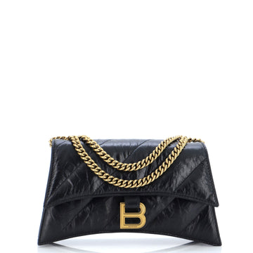 Balenciaga Crush Chain Flap Bag Quilted Crushed Calfskin Small