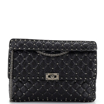 Valentino Garavani Rockstud Spike Flap Bag Quilted Leather Large