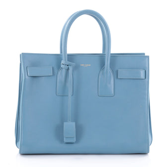 Saint Laurent Sac de Jour Handbag Leather Small Blue 2491903