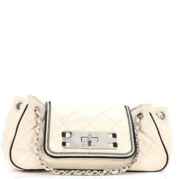 Chanel East West Mademoiselle Accordion Flap Bag Quilted Lambskin Small