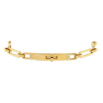 Hermes Kelly Chaine Bracelet 18K Yellow Gold with Diamonds Small
