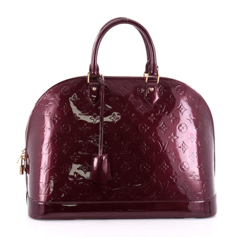 Louis Vuitton Alma Handbag Monogram Vernis GM Red 2492203