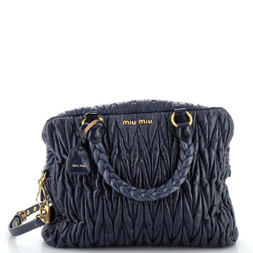 Miu Miu Zip Around Bauletto Bag Matelasse Leather Medium