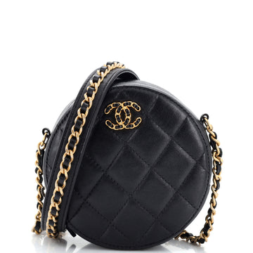 Chanel Chain Infinity Round Clutch with Chain Quilted Lambskin