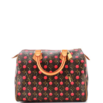 Louis Vuitton Speedy Handbag Limited Edition Monogram Cerises 25