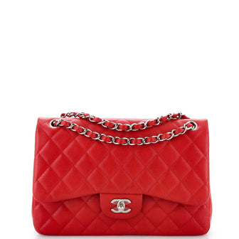 Chanel Classic Double Flap Bag Quilted Caviar Jumbo