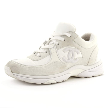 Chanel Women's CC Low-Top Sneakers Suede with Leather and Nylon