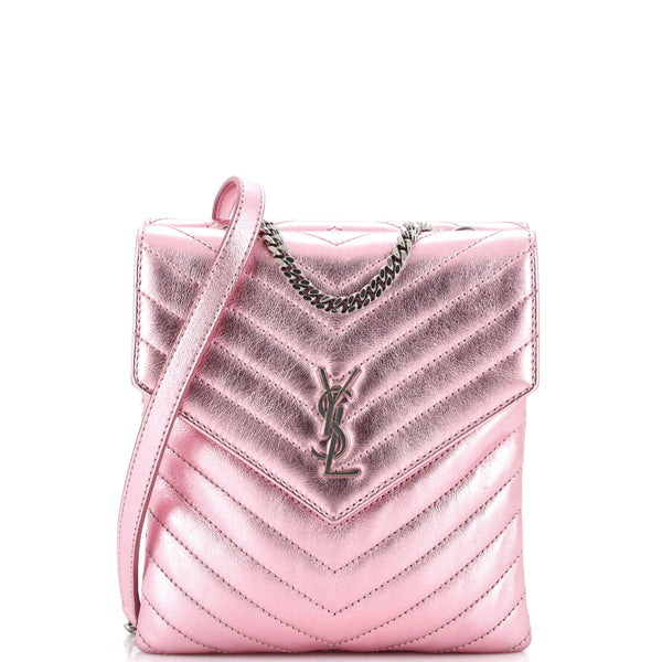 Saint Laurent Double Flap Bag Chevron Leather 249278