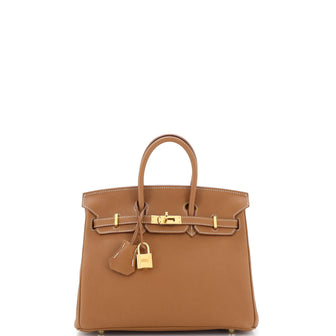 Hermes Birkin Handbag Brown Togo with Gold Hardware 25