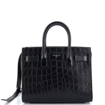 Saint Laurent Sac de Jour NM Bag Crocodile Embossed Leather Nano
