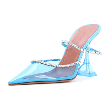 Amina Muaddi Women's Gilda Heeled Sandals PVC with Crystals 95