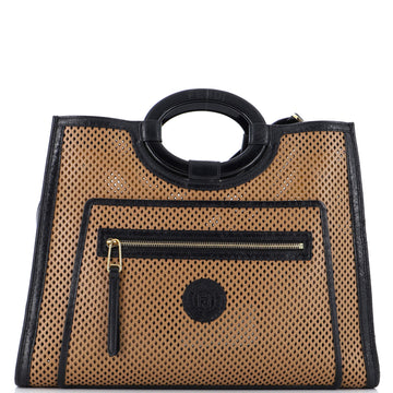 Fendi Runaway Shopper Tote Perforated Leather Large