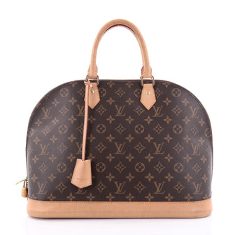 Louis Vuitton Alma Handbag Monogram Canvas GM Brown 2494601