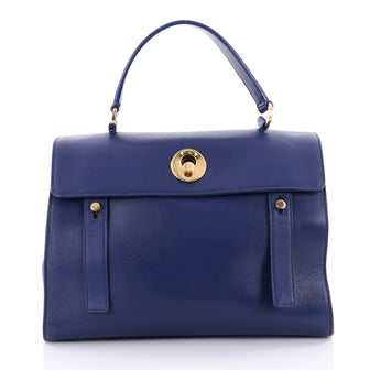Saint Laurent Muse Two Handbag Leather Medium Blue 2494803