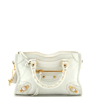 Balenciaga City Graffiti Classic Studs Bag Leather Nano