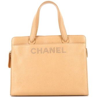 Chanel Vintage Logo Tote Caviar Medium