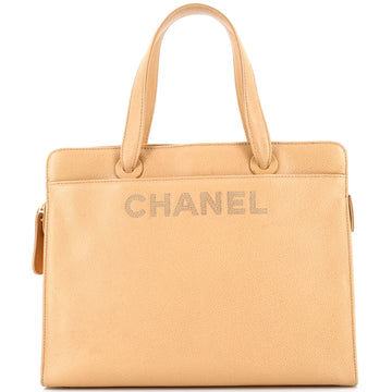 Chanel Vintage Logo Tote Caviar Medium