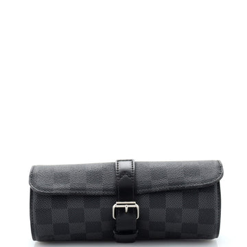 Louis Vuitton 3 Watch Case Damier Graphite