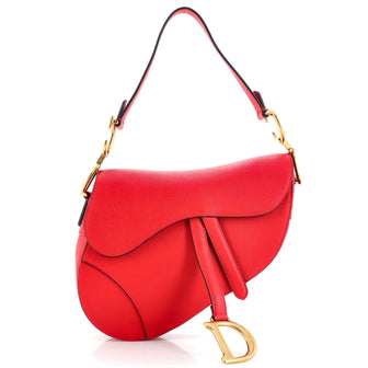 Christian Dior Saddle Handbag Leather Medium