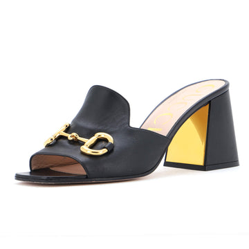 Gucci Women's Horsebit Block Heel Sandals Leather