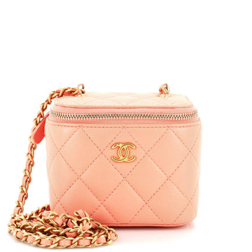 Chanel Pearl Crush Vanity Case with Chain Quilted Lambskin Mini