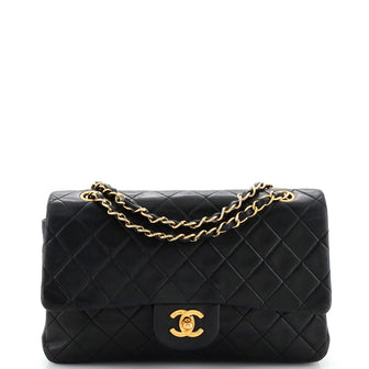 Chanel Vintage Classic Double Flap Bag Quilted Lambskin Medium
