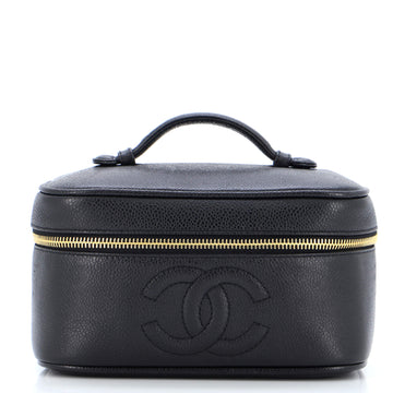 Chanel Vintage Timeless Cosmetic Case Caviar Medium