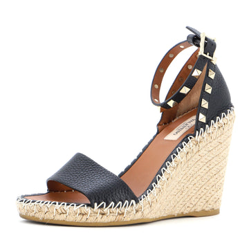Valentino Garavani Women's Rockstud Wedge Espadrilles Leather