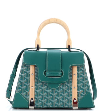 Goyard Saigon Top Handle Bag Coated Canvas with Leather PM