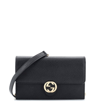 Gucci Interlocking Wallet on Chain Leather