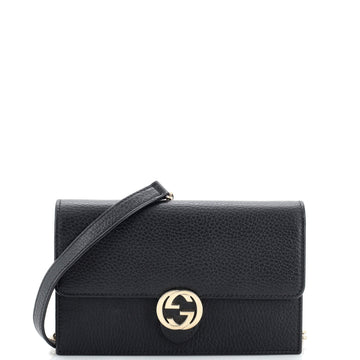 Gucci Interlocking Wallet on Chain Leather