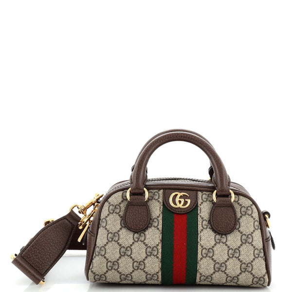 Gucci Ophidia Convertible Boston Top Handle Bag GG Coated Canvas