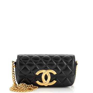 Chanel Giant CC Flap Phone Holder with Chain Quilted Lambskin