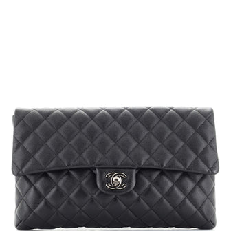 Chanel Classic Flap Clutch Quilted Caviar