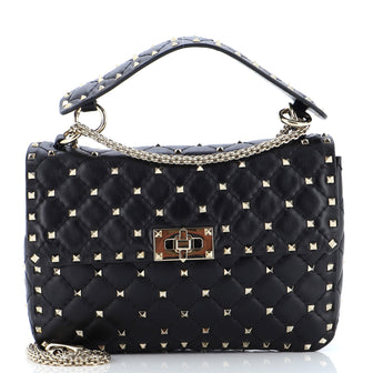 Valentino Garavani Rockstud Spike Flap Bag Quilted Leather Medium