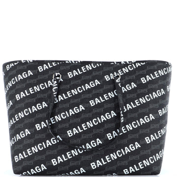 Balenciaga Signature East-West Shopper Tote Allover Logo BB Monogram Coated Canvas Large