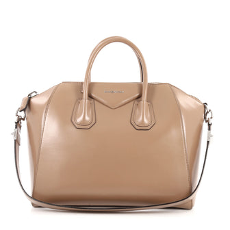 Givenchy Antigona Bag Glazed Leather Medium Neutral 2498501