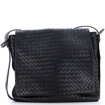 Bottega Veneta Square Flap Messenger Bag Intrecciato Nappa Medium