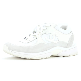Chanel Women's CC Low-Top Sneakers Suede with Leather and Nylon