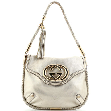 Gucci Britt Tassel Flap Bag Leather Medium