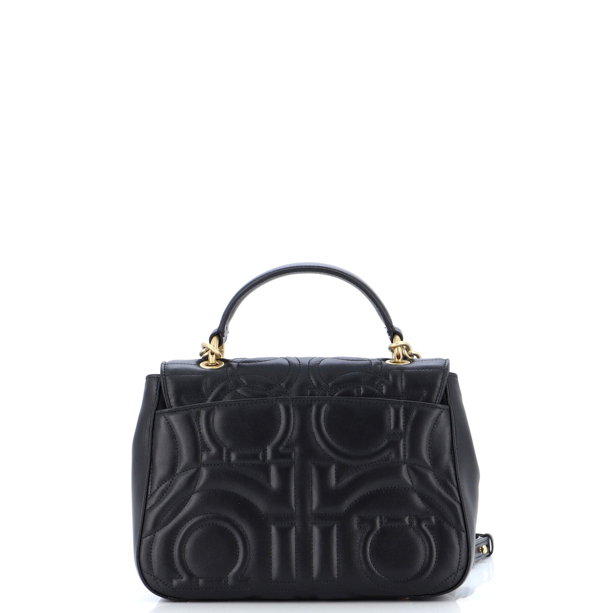 Salvatore Ferragamo Gancini Turnlock Top Handle Bag Gancini Quilted