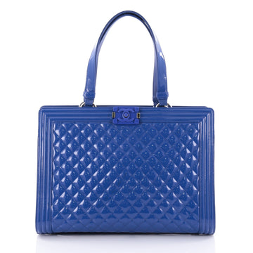 Chanel Boy Shopping Tote Quilted Plexiglass Patent Large 2499201