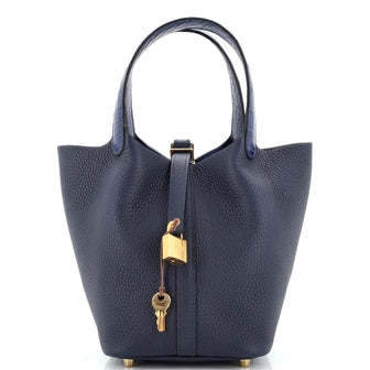 Hermes Touch Picotin Lock Bag Clemence with Matte Alligator PM