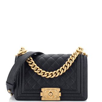 Chanel Boy Flap Bag Quilted Caviar Small