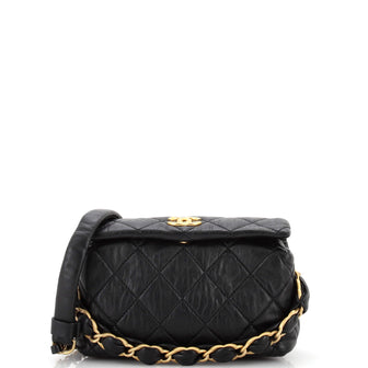 Chanel CC Links Hobo Quilted Crumpled Lambskin Small